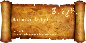 Balassa Ábel névjegykártya
